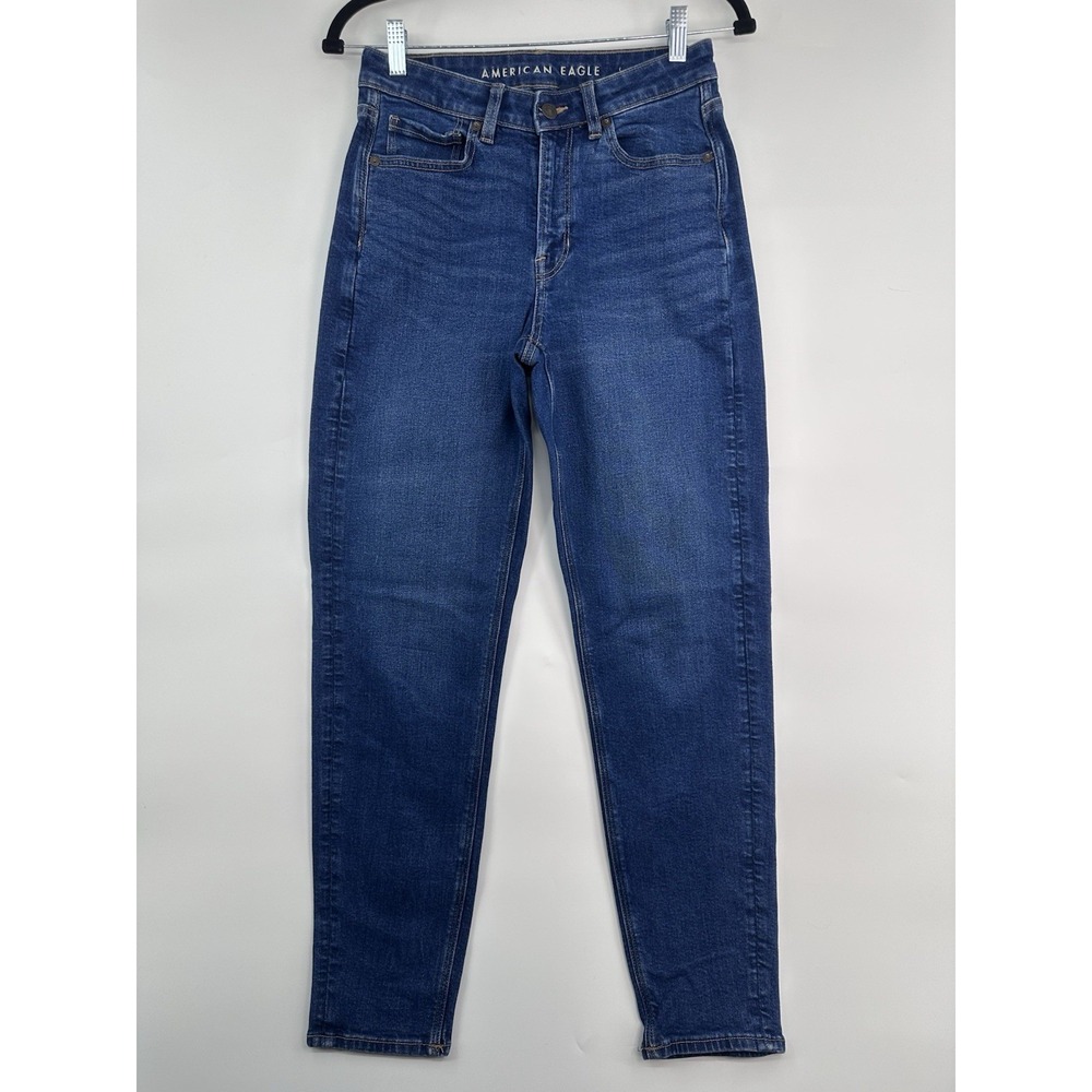 American Eagle Stretch Mom Jeans Women's Size 4 Long Medium Wash 30 Inseam